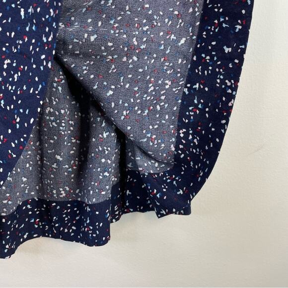 Comptoir Des Cotonniers Navy Blue Confetti Print Bow Waist Flowy Skirt womens S - Picture 9 of 15